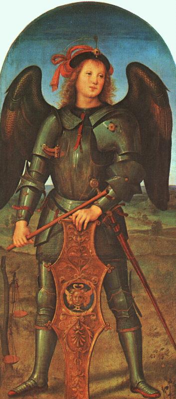 PERUGINO, Pietro St. Michael (Panel of the Polytych of Certosa di Pavia) ag China oil painting art